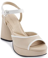 Karl Lagerfeld Paris Women's Hallet Platform Ankle Strap Dress Sandals