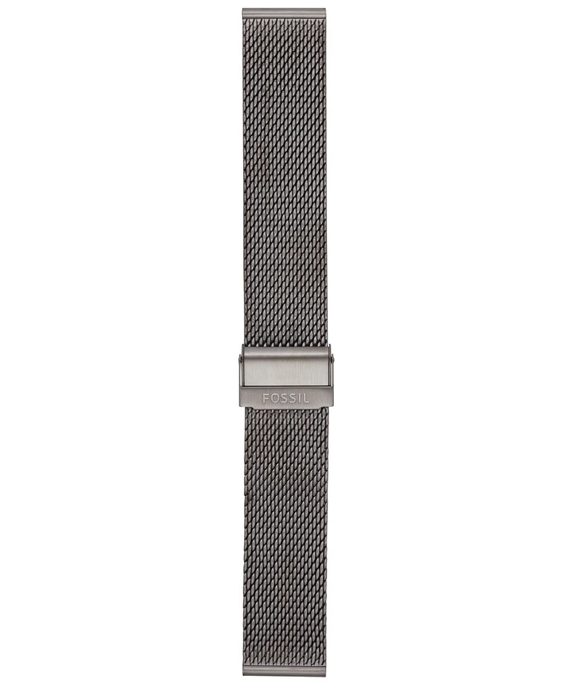 Fossil Men's Smoke Stainless Steel Mesh Band, 22mm