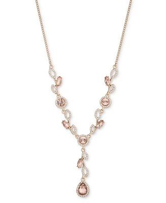 Givenchy Mixed Crystal Vine Lariat Necklace, 16" + 3" extender