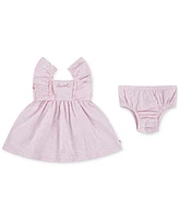 Huggies Baby Girls Ruffled-Sleeve Jersey Dress & Bloomer Set
