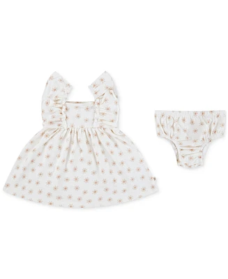 Huggies Baby Girls Ruffled-Sleeve Jersey Dress & Bloomer Set