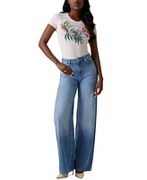 Guess Women's Embellished Graphic Print Short-Sleeve T-Shirt