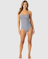 Anne Cole Women's Neo Geo Twist-Front Bandeau One-Piece Swimsuit