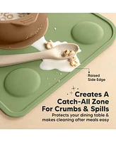 KeaBabies 2-Pack Prep Silicone Placemats for Toddlers, Kids, Non Slip Suction Dining Table Baby Placemat, Easy to Clean