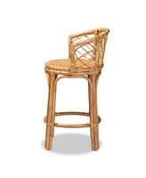 bali & pari 21" Rattan Orchard Modern Bohemian Counter Stool