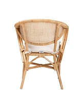 bali & pari 24" Finished Rattan Varick Modern Bohemian Dining Chair