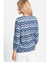 Olsen Women's Chevron Print Tunic T-Shirt