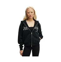 Cotton On Women's Plush Graphic Zip Through