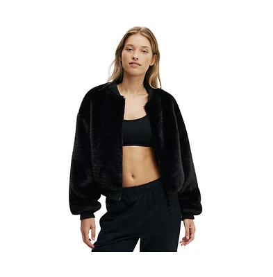 Cotton On Women's Ariel Faux Fur Bomber Jacket