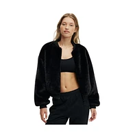 Cotton On Women's Ariel Faux Fur Bomber Jacket