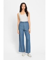 Olsen Women's Anna Fit Wide Leg Denim Look Pant