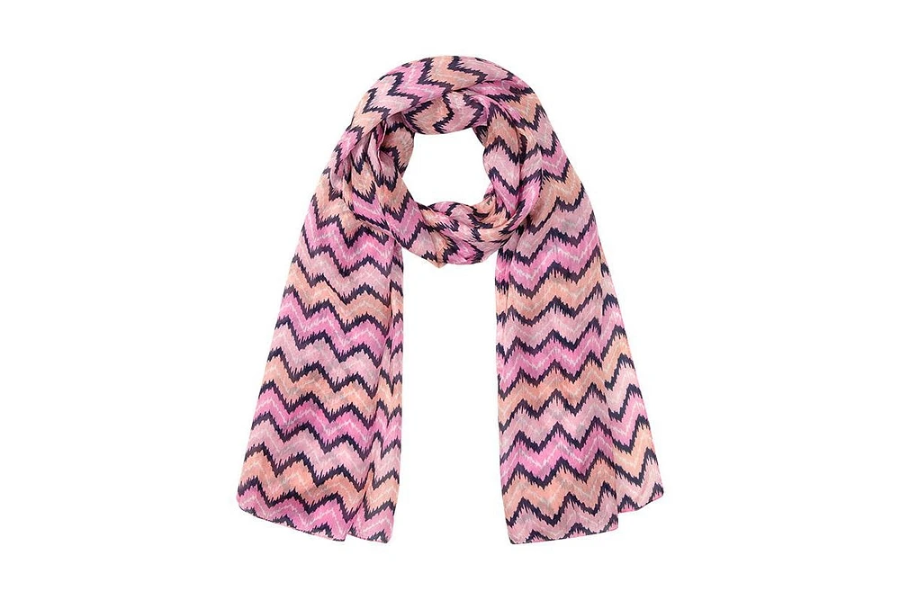 Olsen 100% Silk Chevron Print Scarf