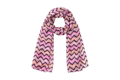 Olsen 100% Silk Chevron Print Scarf
