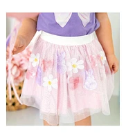 Sweet Wink Little and Big Bunny Bow Sequin Easter Tutu Skirt