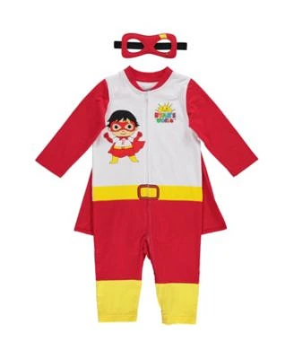 Ryans World Red Titan Zip Up Costume Coverall Cape Mask 3 Piece Set Infant To Big Kid