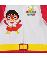 Ryan'S World Red Titan Zip Up Costume Coverall Cape and Mask 3 Piece Set Infant to Big Kid