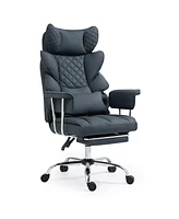 Dyhome 8-Point Massage Gaming Chair, Ergonomic Office 500lbs Weight Capacity, Adjustable Backrest 90-135 Armrests, Suitable for Kids