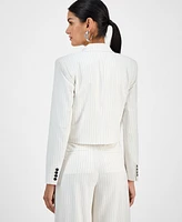 I.n.c. International Concepts Women's Pinstriped Cropped Blazer, Exclusively at Macy's
