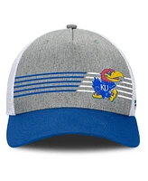 Fanatics Men's Heather Gray/Royal Kansas Jayhawks Profile Trucker Adjustable Hat