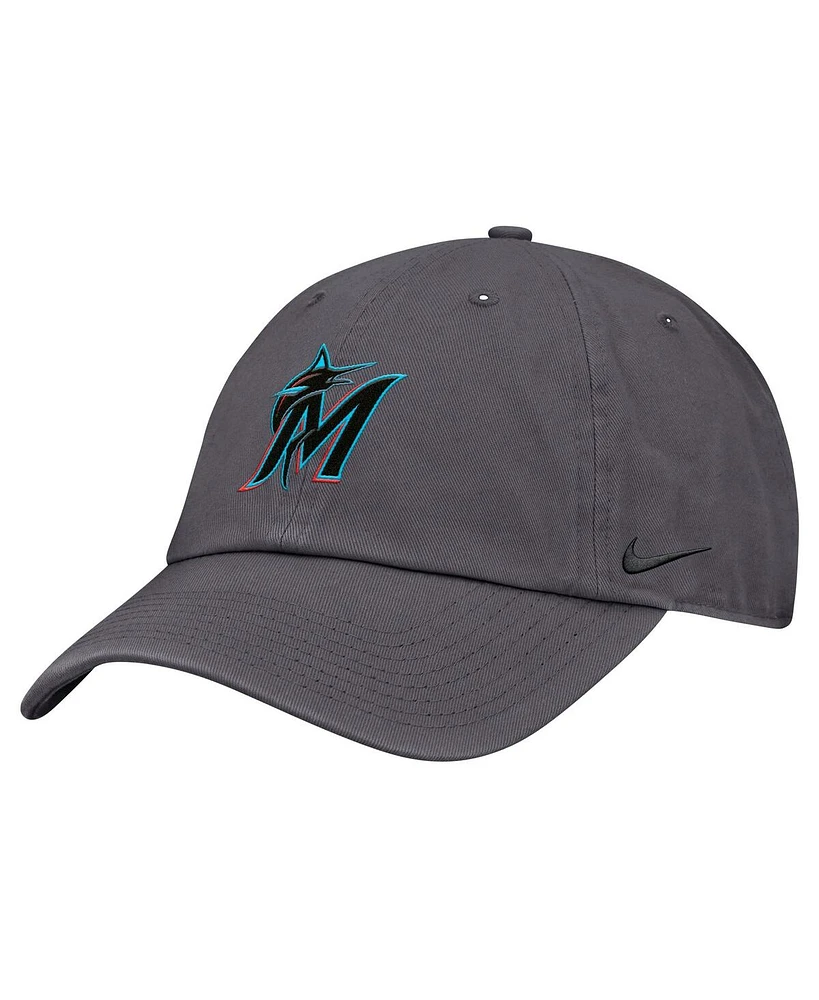 Nike Men's Gray Miami Marlins Club Adjustable Hat