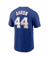 Nike Men's Hank Aaron Royal Atlanta Braves Cooperstown Collection Fuse Name Number T-Shirt
