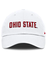 Nike Men's White Ohio State Buckeyes Core Club Mascot Wordmark Adjustable Hat