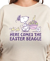 Hybrid Apparel Plus Peanuts Snoopy Easter Beagle Graphic Pullover T-Shirt