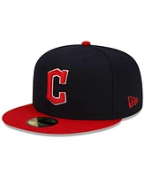 New Era Men's Navy/Red Cleveland Guardians National Baseball Hall of Fame 59FIFTY Fitted Hat