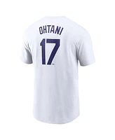 Nike Men's Shohei Ohtani White Los Angeles Dodgers 2024 Fuse Name Number T-Shirt