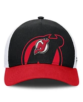 Fanatics Men's Black/Red New Jersey Devils Authentic Pro A-Frame Rink Adjustable Hat