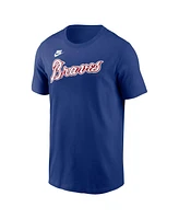 Nike Men's Hank Aaron Royal Atlanta Braves Cooperstown Collection Fuse Name Number T-Shirt