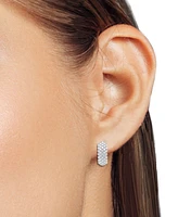 Forever Grown Diamonds Lab Diamond Cluster Small Hoop Earrings (2 ct. t.w.) Sterling Silver or 14k Gold-Plated