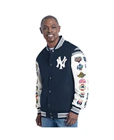 G-iii Sports by Carl Banks Men's Navy New York Yankees Recruit Commemorative Full-Snap Varsity Jacket