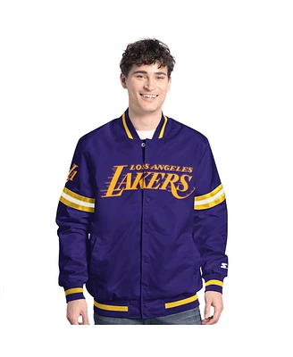 Starter Men's Purple/Gold Los Angeles Lakers Scout Full Snap Varsity Jacket