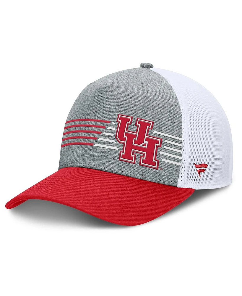 Fanatics Men's Heather Gray/Red Houston Cougars Profile Trucker Adjustable Hat