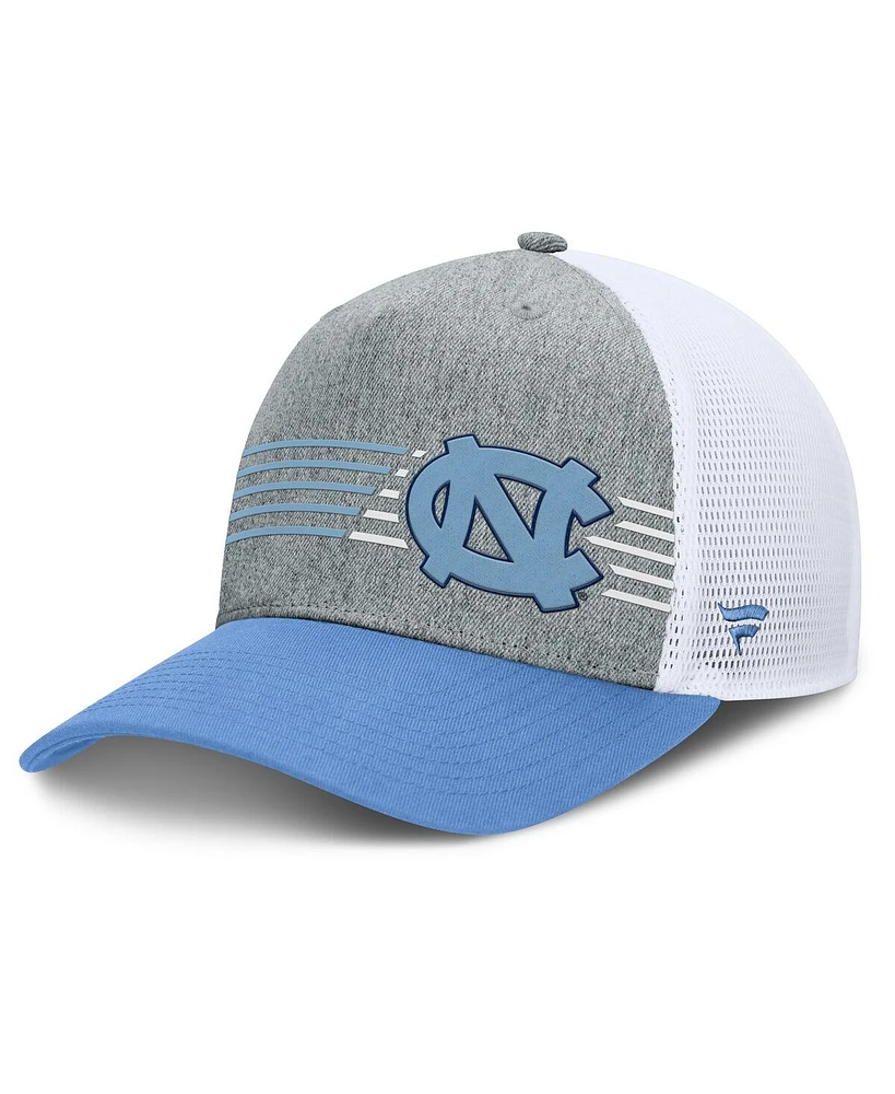 Fanatics Men's Heather Gray/Carolina Blue North Carolina Tar Heels Profile Trucker Adjustable Hat