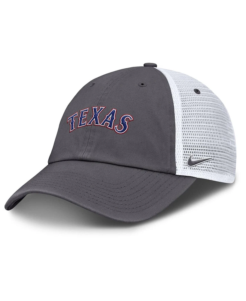 Nike Men's Gray Texas Rangers Wordmark Club Adjustable Trucker Hat