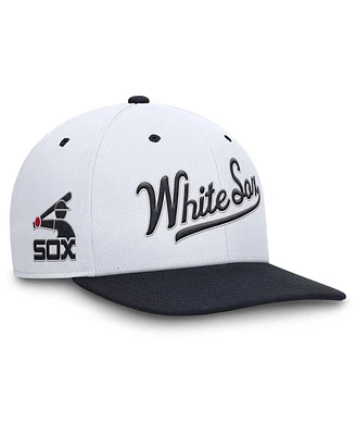 Nike Men's White/Navy Chicago White Sox Cooperstown Collection Pro Performance Snapback Hat