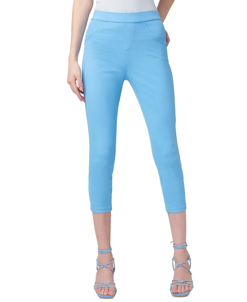 Hue Women's Mid-Rise Pull-On Denim Capri Leggings