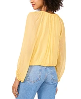 Parker Women's Mylah Shirred Long-Sleeve Crewneck Top