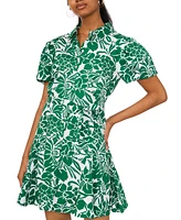 Msk Petite Floral-Print Cotton Shirtdress