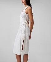 Calvin Klein Women's Linen-Blend Sleeveless Wrap Dress