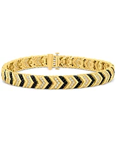 Men's Black & White Diamond Chevron Link Bracelet (3 ct. t.w.) in 10k Gold