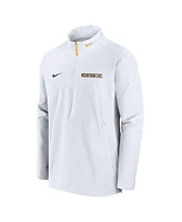 Nike Men's White West Virginia Mountaineers Sideline Coaches Quarter-Zip Jacket