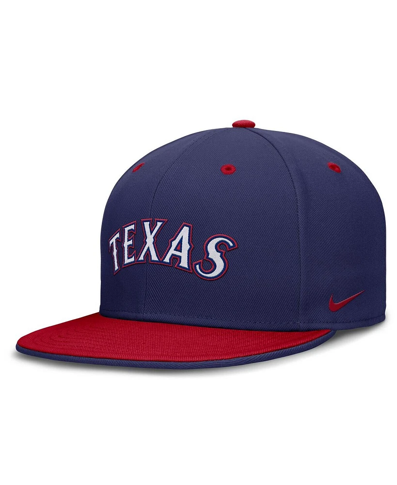 Nike Men's Blue/Red Texas Rangers True Primetime Two-Tone Performance Fitted Hat