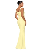 Betsy & Adam Women's Square-Neck Sleeveless Gown