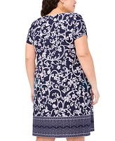 Msk Plus Printed Shift Dress
