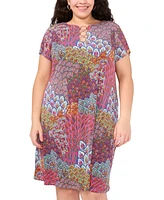 Msk Plus Printed O-Ring Shift Dress