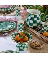 Mackenzie Childs Emerald Check Dinnerware Serveware Collection