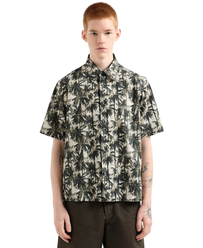 A|X Armani Exchange Men's Palm-Print Shirt